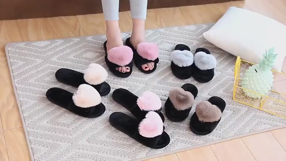 Plush Slippers Women's Cross Section To Keep Warm